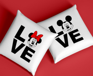 Set Perne Pentru Cuplu - Set 2 Perne Pentru Cuplu - Love Minnie And Mickey  