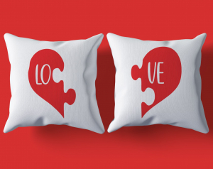 Set Perne Pentru Cuplu - Set 2 Perne Pentru Cuplu - Love Puzzle  