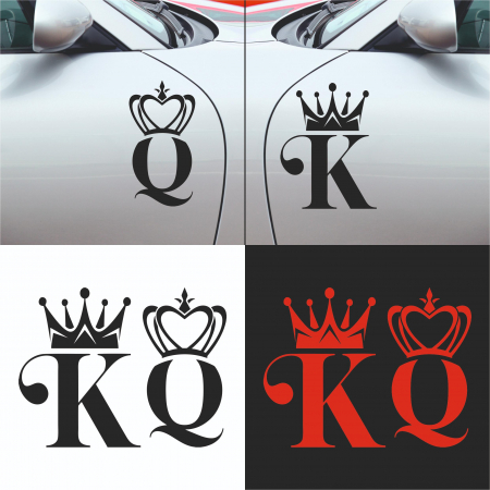 Diverse - Set 2 Sticker Auto - King and Queen