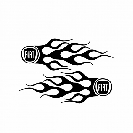 Set 2 Stickere Auto - Fiat flacari [1]