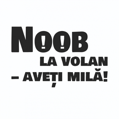 Sticker Auto - Noob la volan - aveti mila [1]
