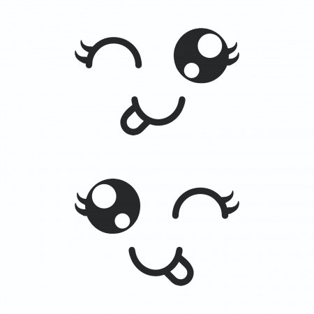 Set 2 Stickere auto pentru oglinzi - Kawaii Wink   [1]