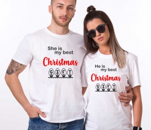 Set 2 Tricouri Cuplu Craciun Personalizate - My Greatest Christmas Gift   [3]