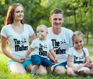 Tricouri Personalizate - Set 4 Tricouri Personalizate Familie - The Godfather And Family
