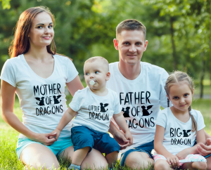 Tricouri Personalizate - Set 4 Tricouri Personalizate - Mother And Father Of Dragons