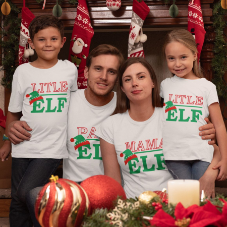 Tricouri Craciun - Set 3 Tricouri Personalizate si Body Craciun - Elf Family  