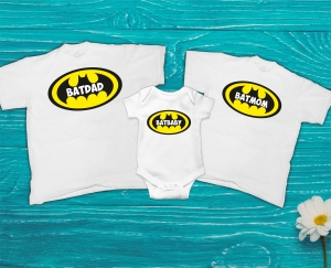 Tricouri Personalizate - Set 3 Tricouri Personalizate si Body - Bat Family  