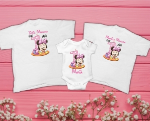 Tricouri Personalizate - Set 3 Tricouri Personalizate si Body - Parinti Mandri Fetita de 1 an  