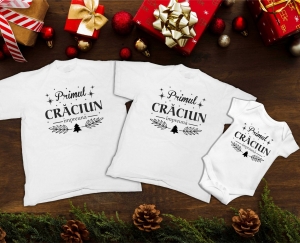 Set 3 Tricouri Personalizate si Body - Primul Craciun Impreuna   [1]