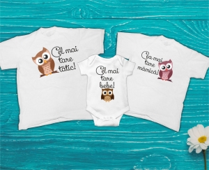 Tricouri Personalizate - Set 3 Tricouri Personalizate si Body - Cei Mai Tari  