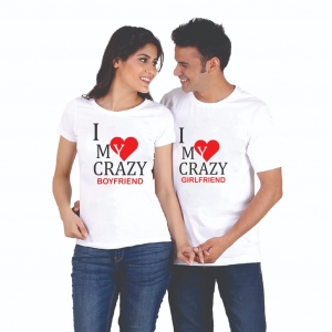Tricouri Cuplu - Tricouri Cuplu Personalizate - Crazy girlfriend / boyfriend