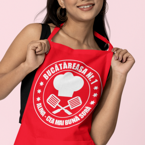 Sort Personalizat - Bucatareasa nr. 1 cea mai bina sora / mama / bunica / sotie + nume [1]