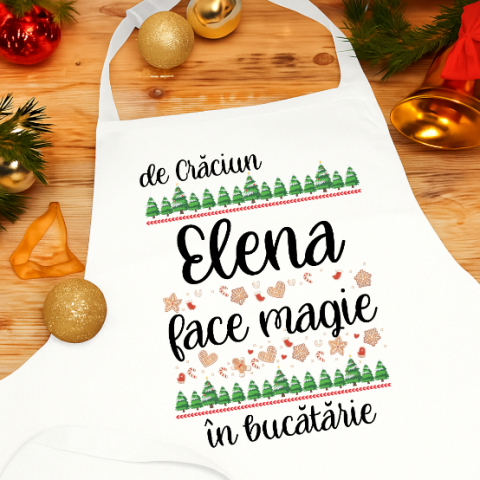 Sorturi Personalizate - Sort Personalizat Craciun - Nume face magie in bucatarie