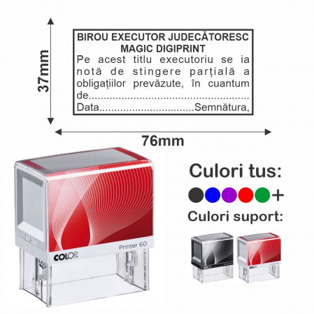 Domenii stampile - Stampila Birou Executor Judecatoresc stingere partiala Printer 60