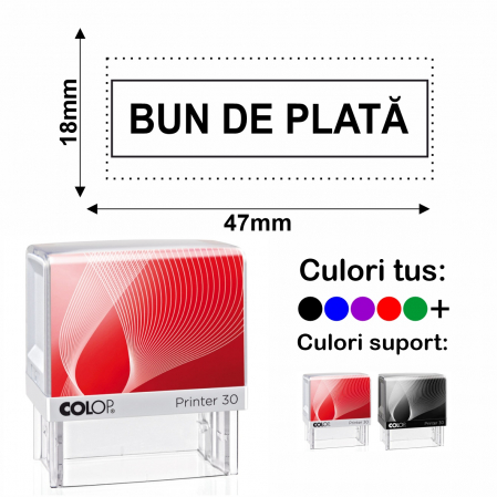 Domenii stampile - Stampila Bun de plata - Colop Printer 30