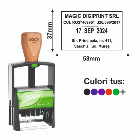 Tipuri de stampile - Stampila Datiera - Clasic Line 2660 Green Line