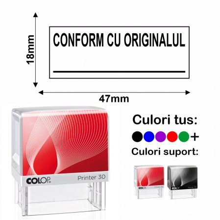 Stampile conform cu originalul - Stampila Conform cu originalul + semnatura Printer 30