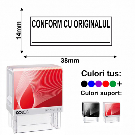 Stampile conform cu originalul - Stampila Conform cu originalul + semnatura Printer 20