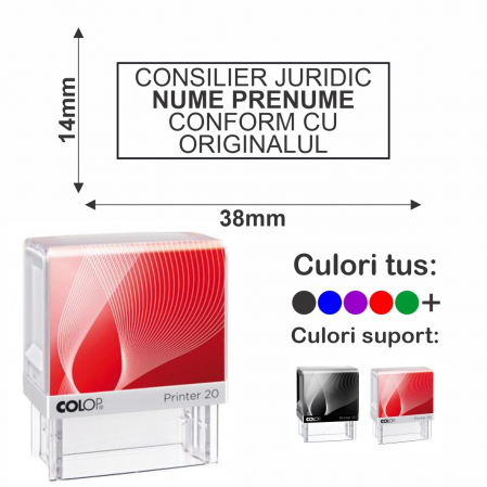 Stampile conform cu originalul - Stampila Consilier Juridic conform cu originalul Printer 20