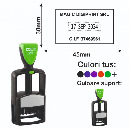 Stampile cu data / datiere - Stampila Datiera - Classic Line S 360 Green Line