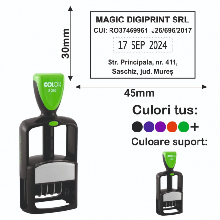 Stampile cu data / datiere - Stampila Datiera - Classic Line S 660 Green Line