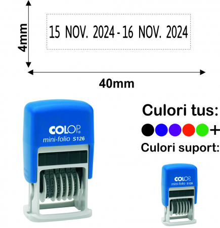 Stampile cu data / datiere - Stampila datiera dubla - S 120/DD Mini-Doubledater