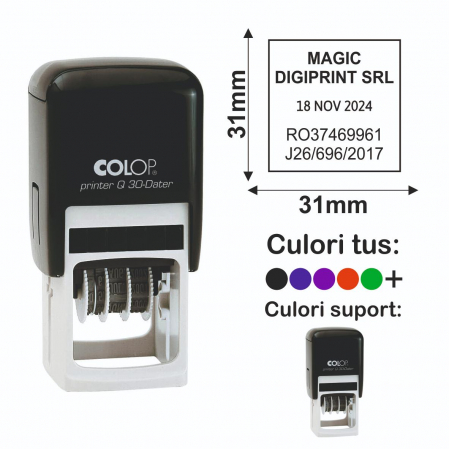 Stampile cu data / datiere - Stampila Datiera Patrata - Printer Q30 Dater