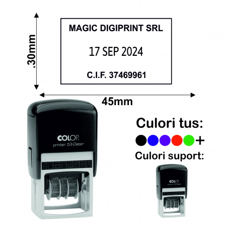 Stampile cu data / datiere - Stampila Datiera - Printer 53 Dater