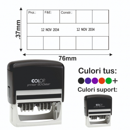 Stampile cu data / datiere - Stampila Datiera - Printer 60 Dater DD (Double Date)