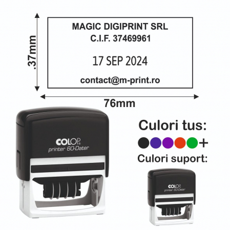 Stampile cu data / datiere - Stampila Datiera - Printer 60 Dater M