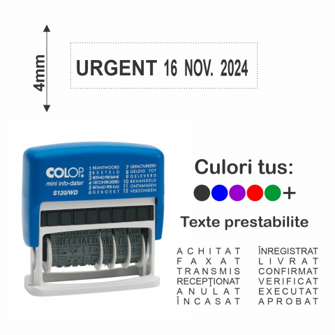 Stampile cu data / datiere - Stampila datiera - S 120/WD Mini-Info Dater