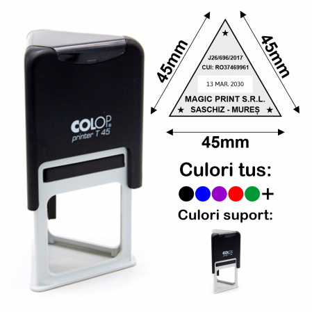 Stampile cu data / datiere - Stampila datiera triunghiulara - Printer T45