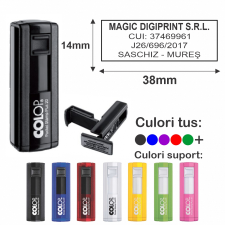 Tipuri de stampile - Stampila De Buzunar Pocket Stamp Plus 20