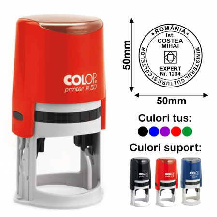 Domenii stampile - Stampila Expert monumente istorice Ministerul Culturii si Cultelor Colop Printer R50