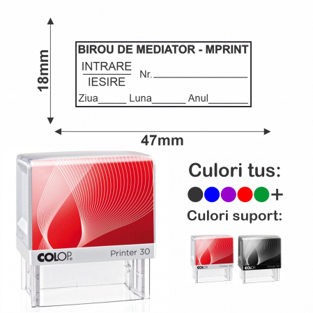 Stampile Mediator - Stampila intrare iesire pentru birou de mediator Printer 30