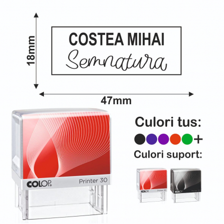 Stampile conform cu originalul - Stampila Nume + semnatura Printer 30