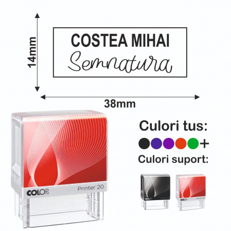 Stampile conform cu originalul - Stampila Nume + semnatura Printer 20
