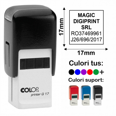 Domenii stampile - Stampila patrata pentru firma Colop Printer Q17