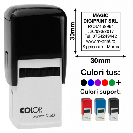 Domenii stampile - Stampila patrata pentru firma Colop Printer Q30