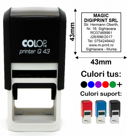 Domenii stampile - Stampila patrata pentru firma Colop Printer Q43