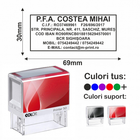 Stampile PFA Persoana Fizica Autorizata - Stampila PFA Persoana Fizica Autorizata Printer 50