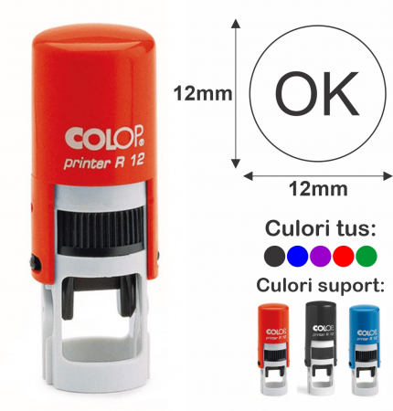 Stampile rotunde - Stampila Printer R12