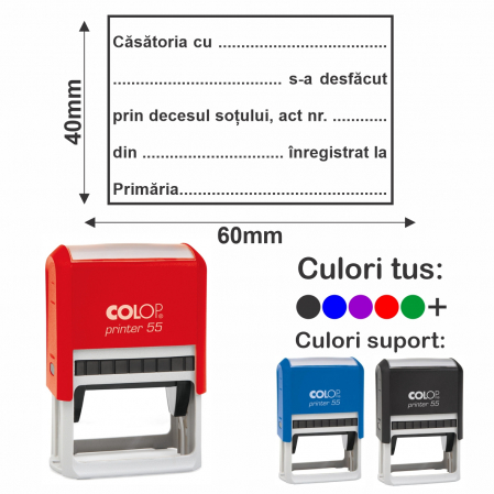 Stampile stare civila - Stampila Stare Civila act deces sot Printer 55