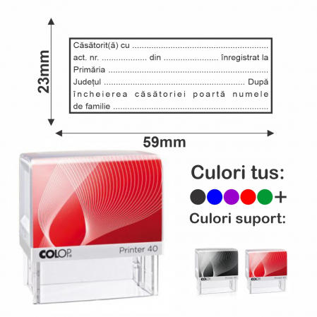 Stampile stare civila - Stampila Stare Civila inregistrare casatorie Printer 40