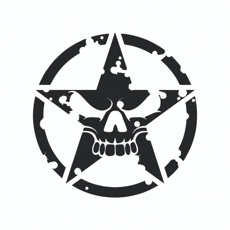 Sticker Auto - Army skull star [1]
