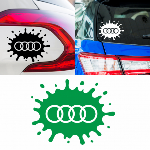 I love my ... Stickers - Sticker Auto - Audi logo pata de vopsea