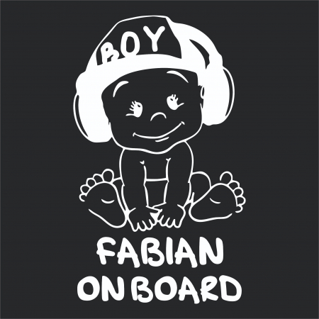 Sticker Auto - Baby On Board Baiat + Nume [2]
