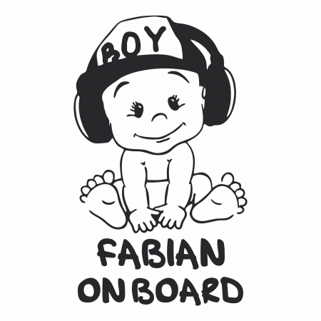 Sticker Auto - Baby On Board Baiat + Nume [1]