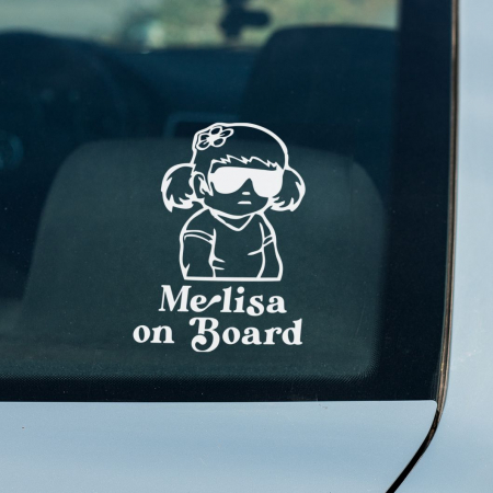 Stickere Auto - Sticker Auto - Baby On Board Fetita Cool + Nume