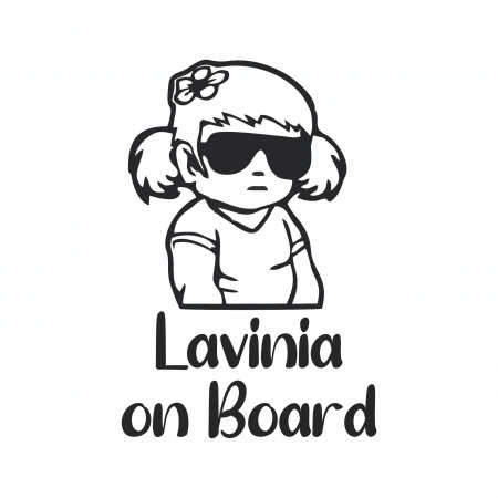 Sticker Auto - Baby On Board Fetita Cool + Nume [1]